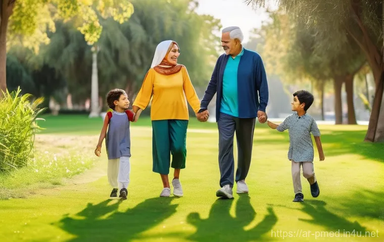 예방의학 컨설팅 업무 사례 - **A Vibrant Multi-Generational Family Embracing Proactive Health Outdoors:**
    "A cheerful and div...
