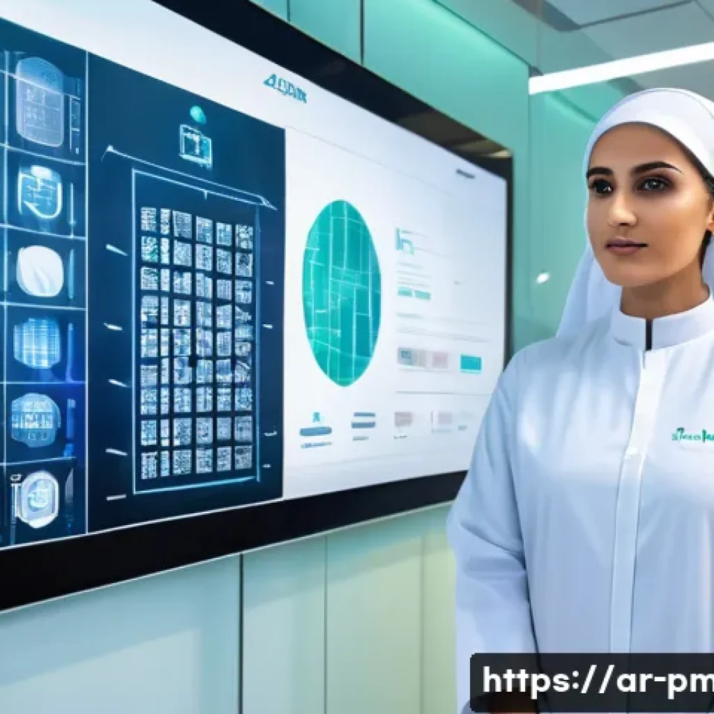예방의학 경력 개발 계획 세우기 - A professional Middle Eastern male and female health workers in a modern clinic setting, both wearin...